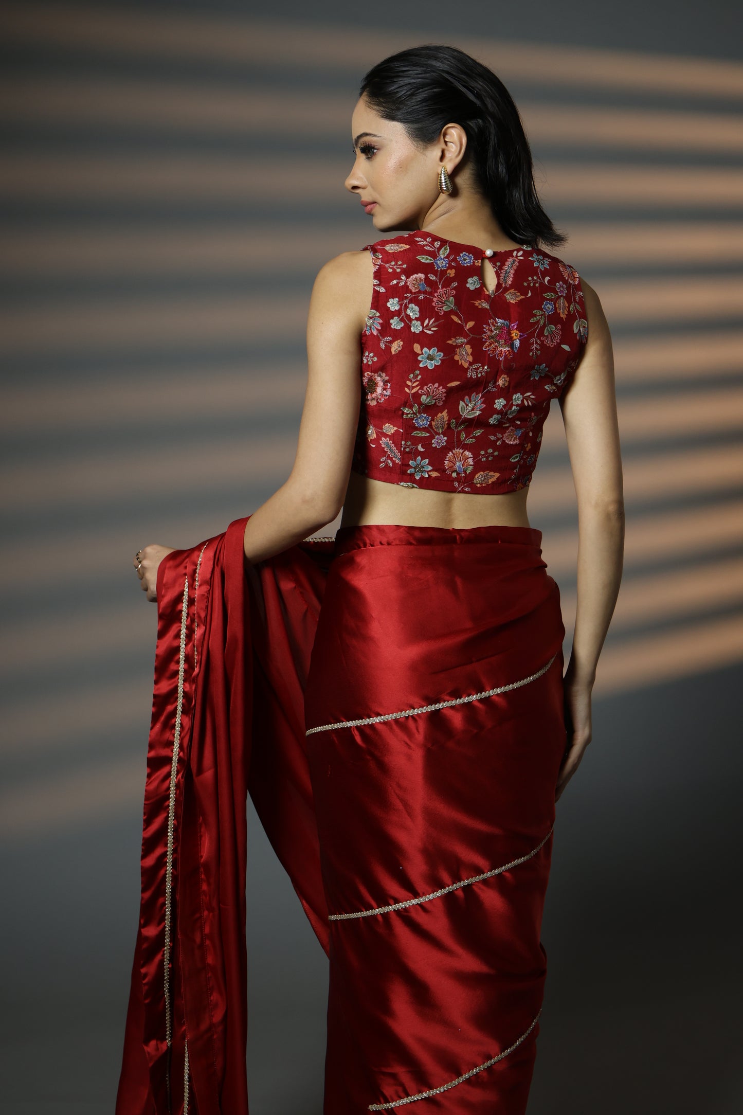 Red Exclusive Silk Embroidered Blouse