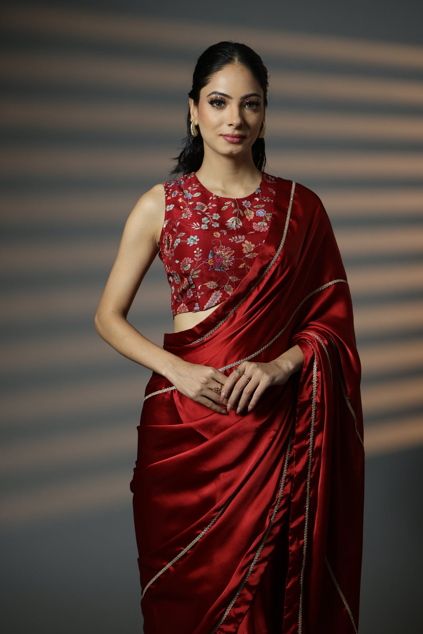 Red Exclusive Silk Embroidered Blouse