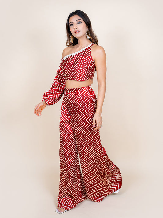Mystique Mirage One-shoulder Premium Coord Set