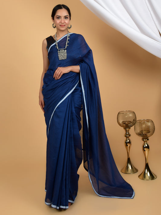 Ravishing Radiance Pure Chanderi Lace Saree