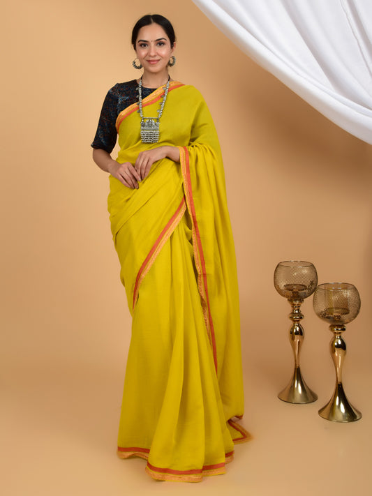 Regal Elegance Pure Chanderi Lace Saree