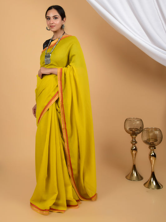Regal Elegance Pure Chanderi Lace Saree