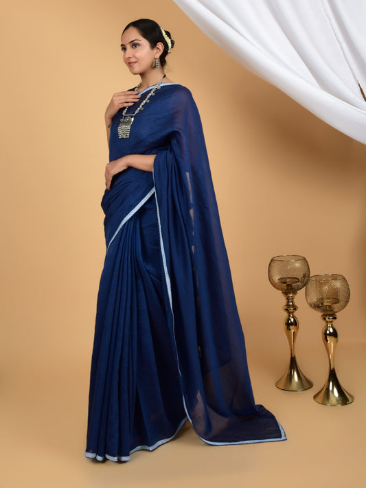 Ravishing Radiance Pure Chanderi Lace Saree