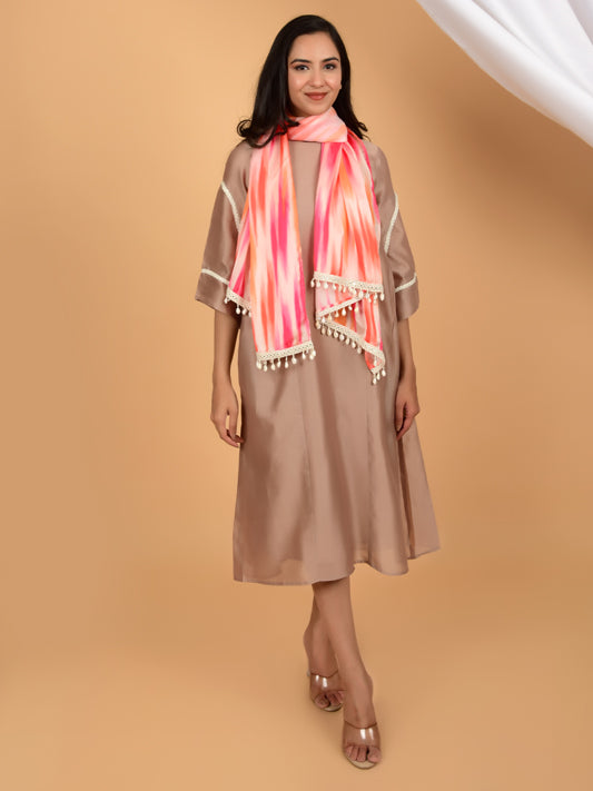 Artistic Satin Silk Lace Stole