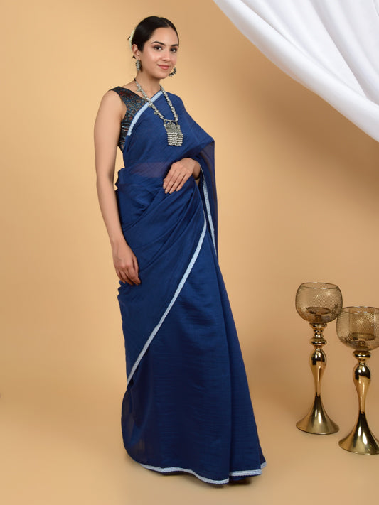 Ravishing Radiance Pure Chanderi Lace Saree