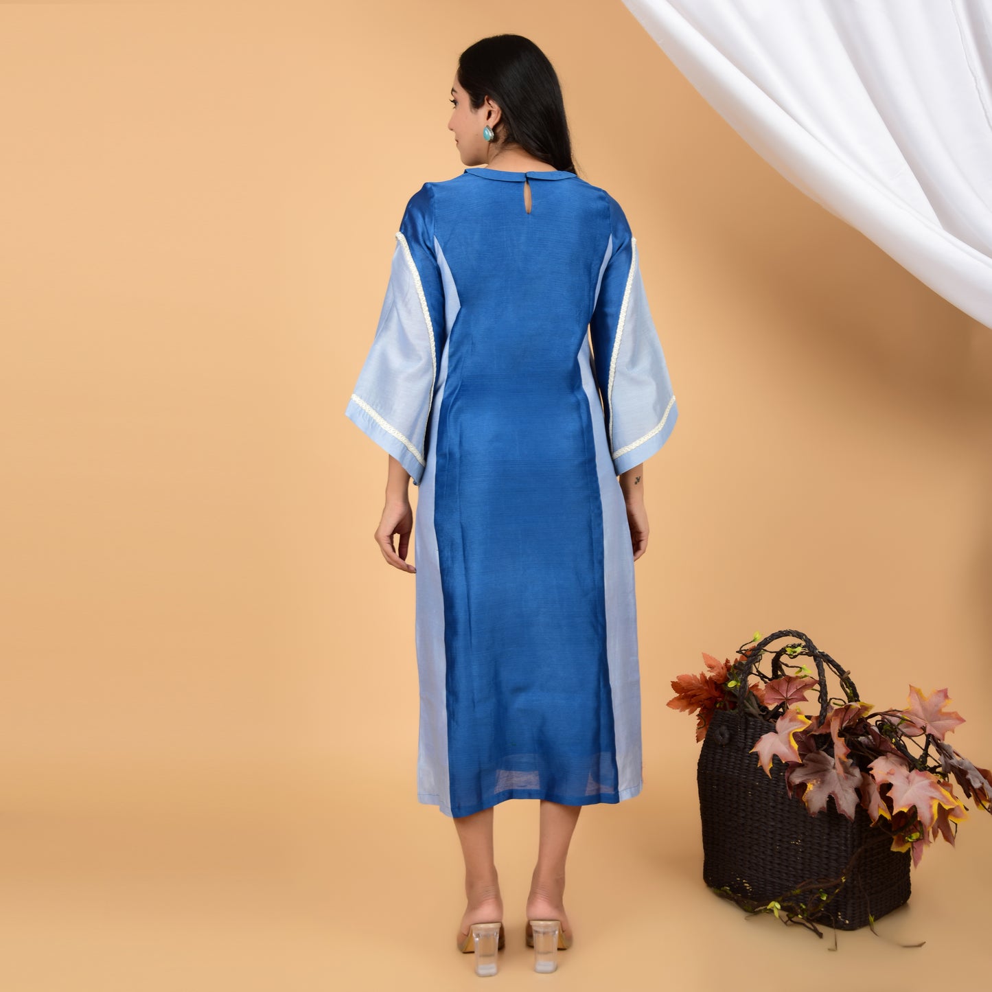 Mystic Dual Blue Chanderi Ethnic Dress