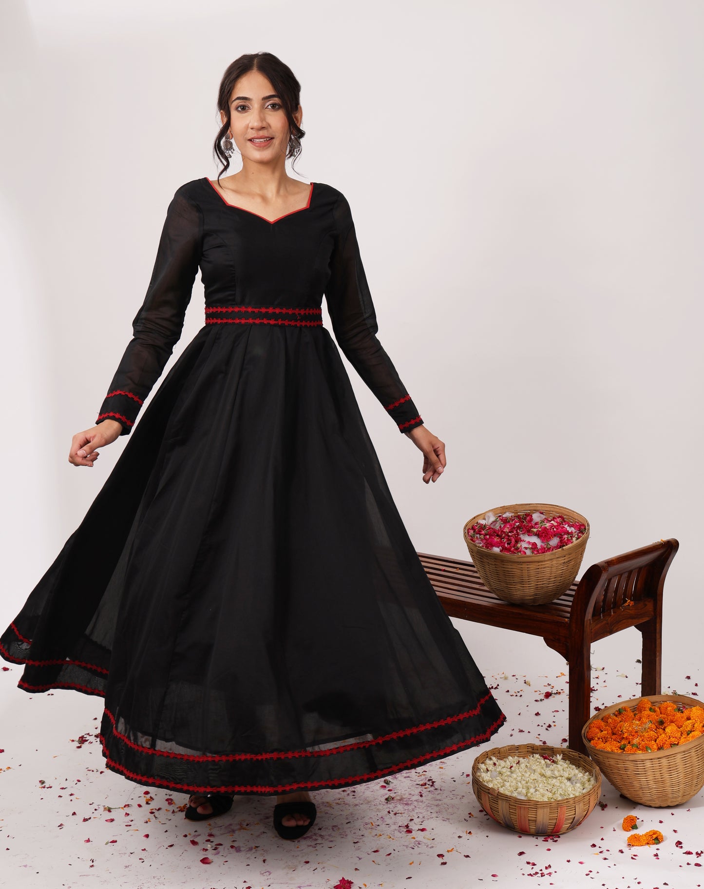 Royal Chanderi Anarkali with Dupatta & Belt
