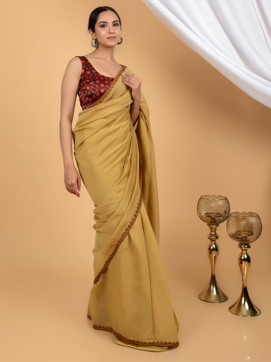 Serene Bliss Pure Chanderi Lace Saree