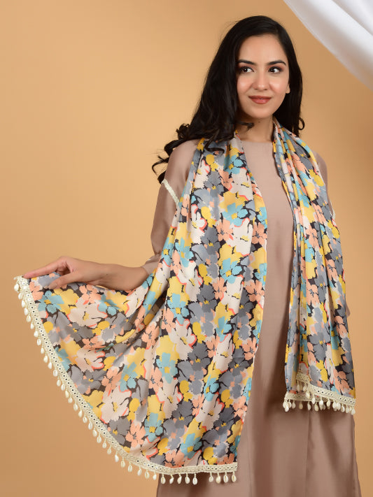 Misty Medows Silk Satin Stole