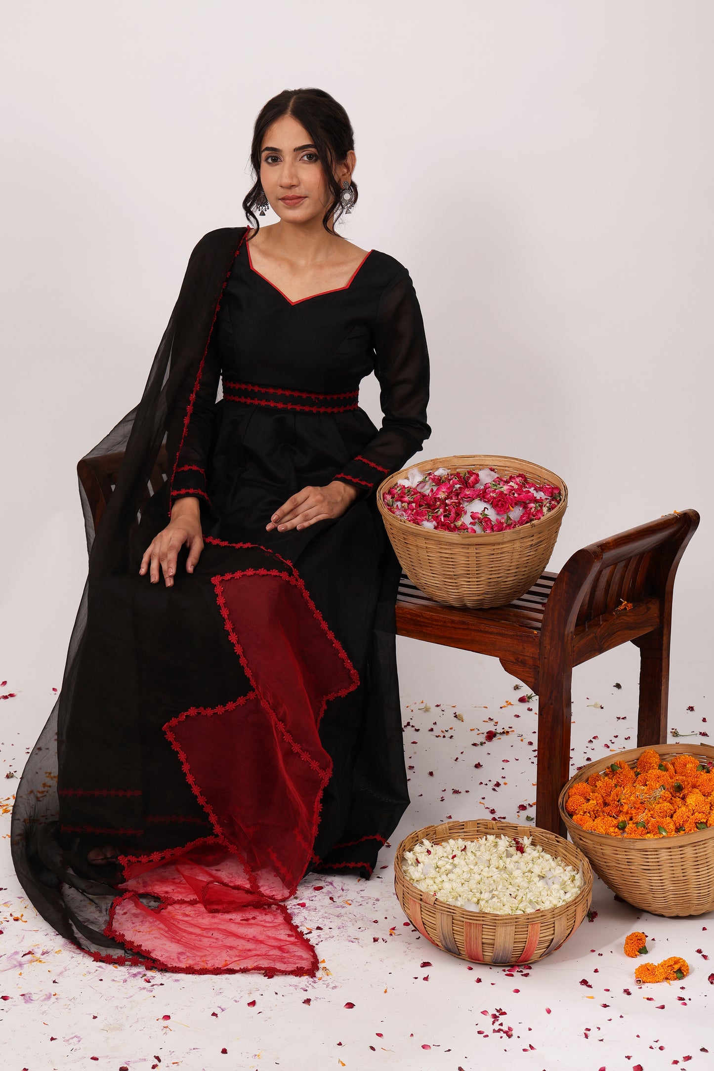Royal Chanderi Anarkali with Dupatta & Belt