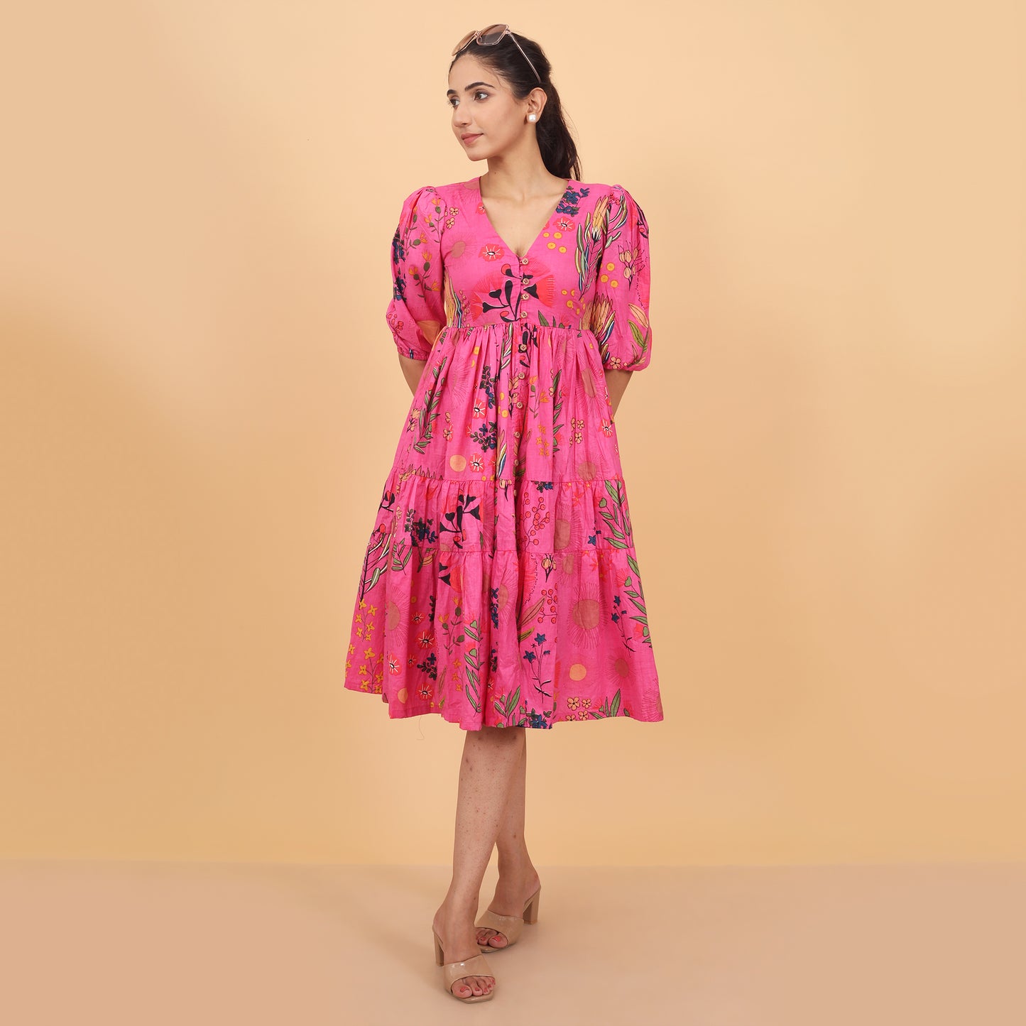 Radiant Cotton Midi Dress