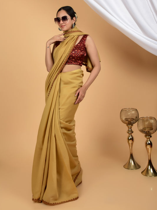 Serene Bliss Pure Chanderi Lace Saree