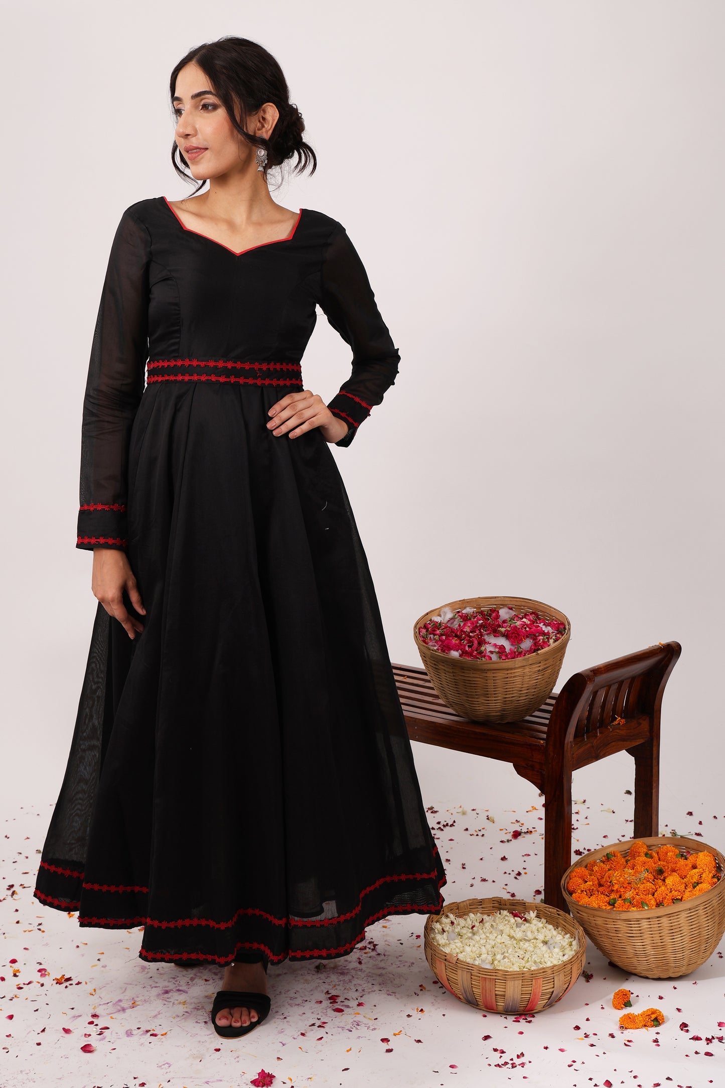 Royal Chanderi Anarkali with Dupatta & Belt