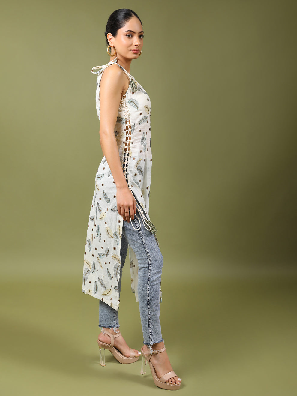 Dazzling Cotton Embroidered Kurta with Dori work