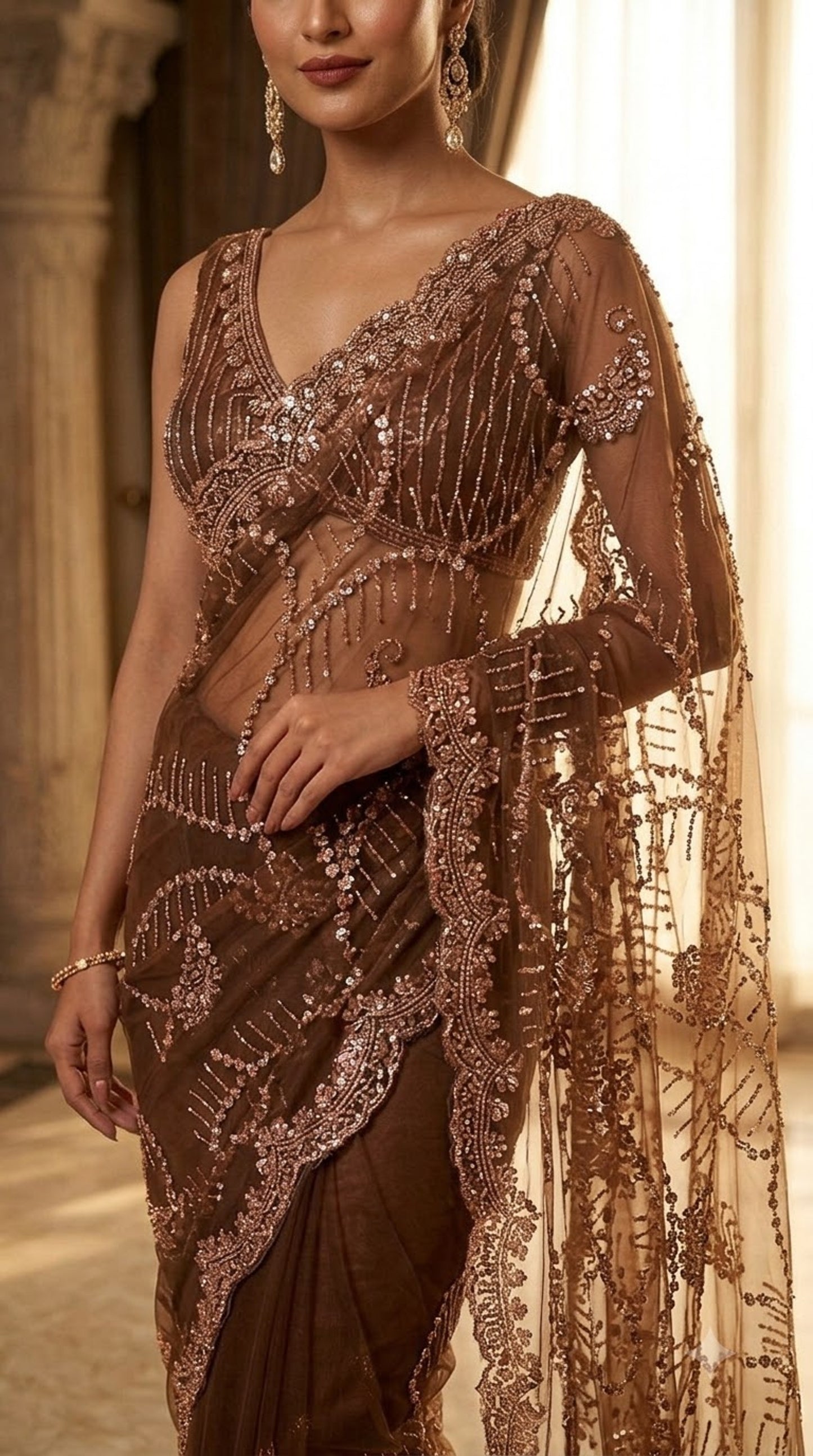 Heavy Embroidered Designer Saree with Embroidered Blouse Fabric