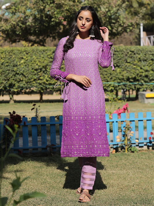 Phoenix Chikankari Embroidered Kurta and Pant (Set of 2)