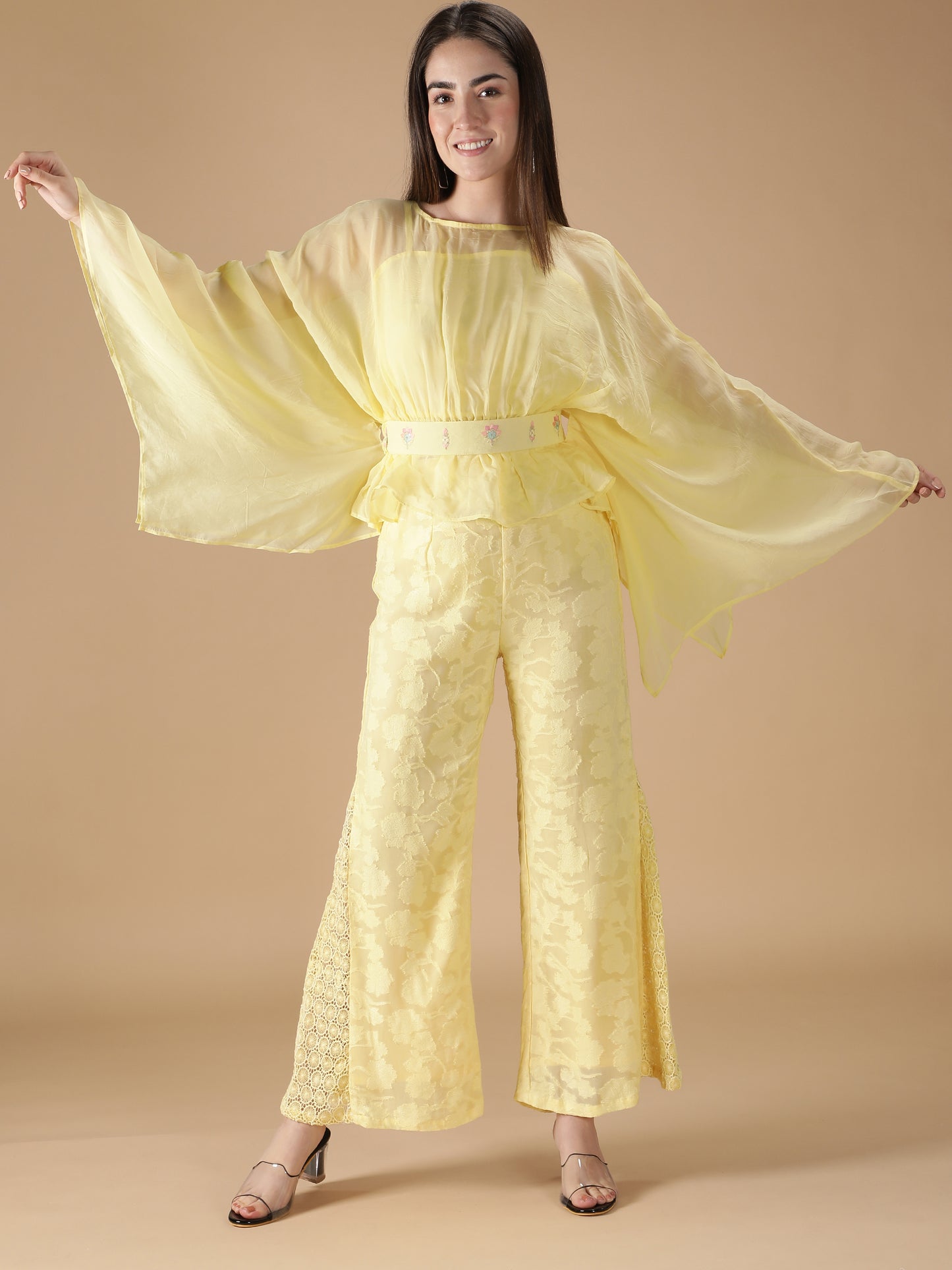 Yellow Drape Coord Set (Set of 4)