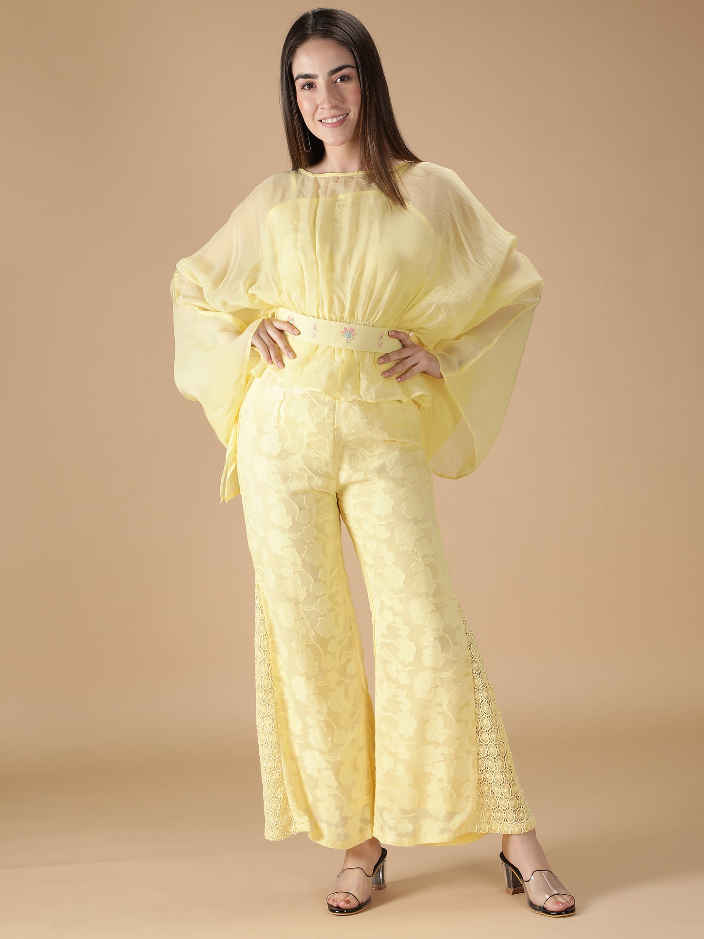 Yellow Drape Coord Set (Set of 4)