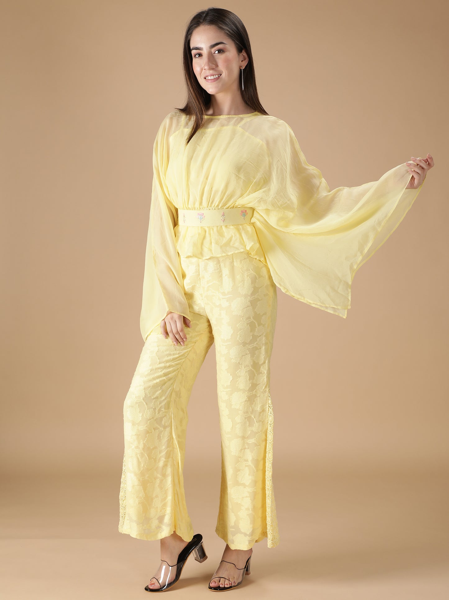 Yellow Drape Coord Set (Set of 4)