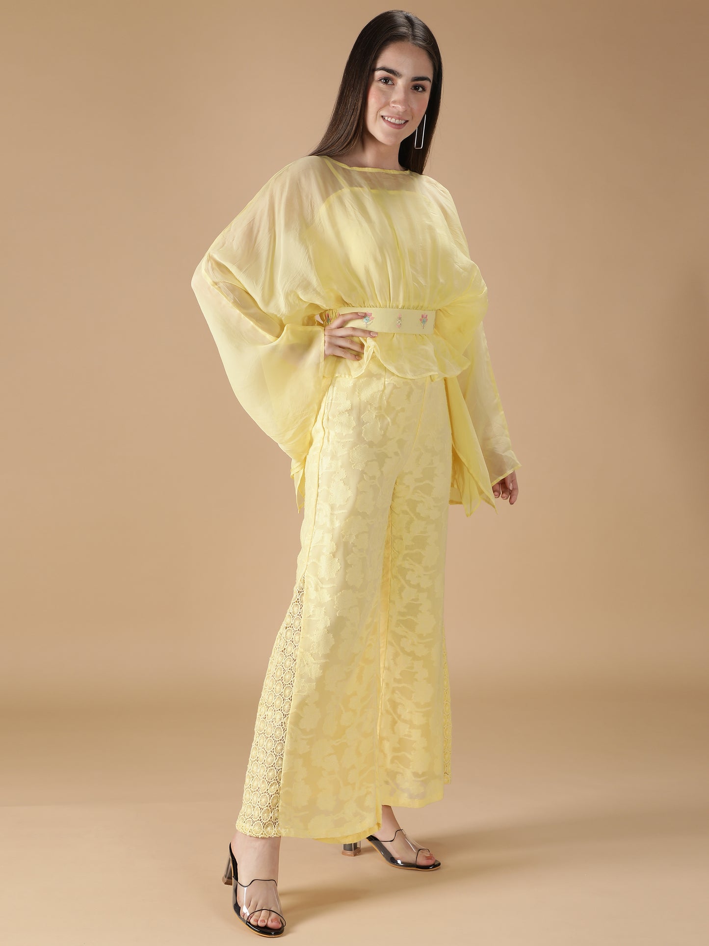 Yellow Drape Coord Set (Set of 4)