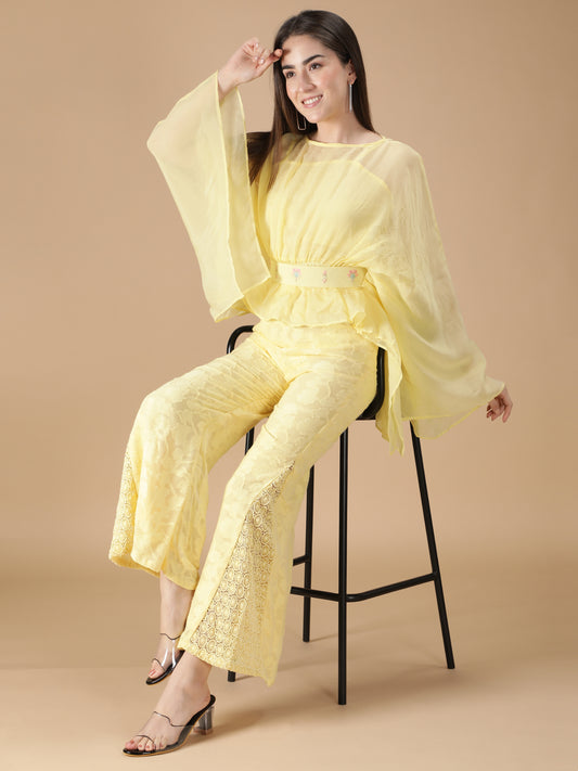 Yellow Drape Coord Set (Set of 4)