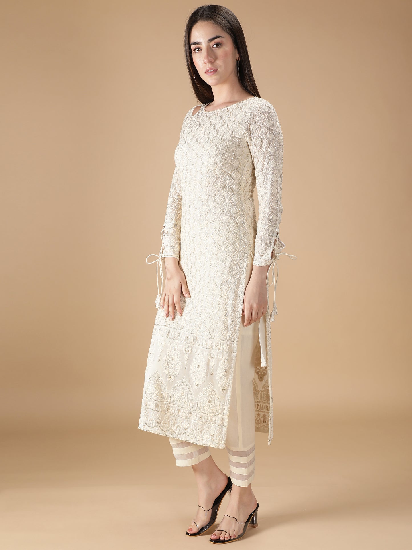 Georgette Chikankari Kurta Set with Pant