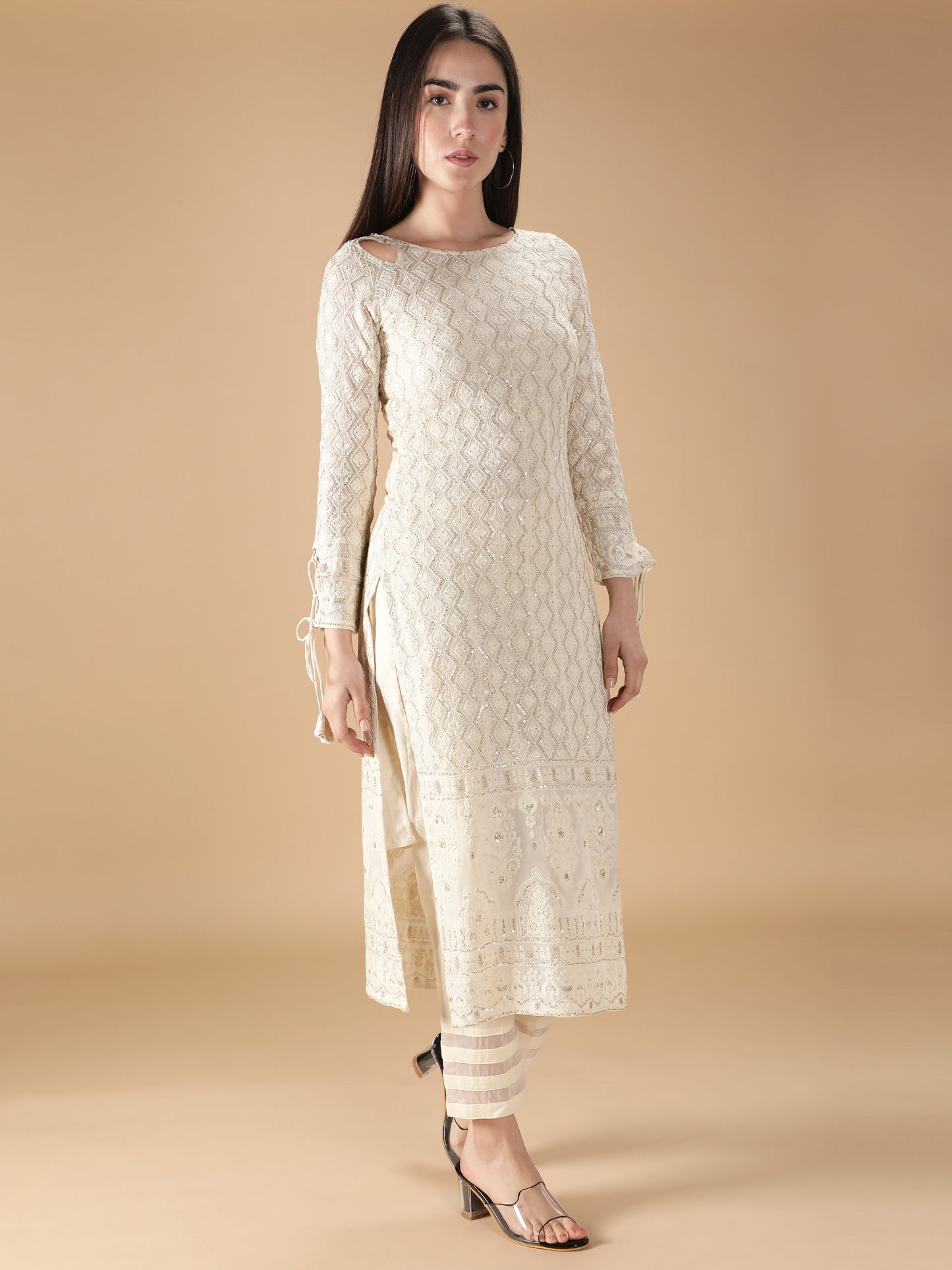 Georgette Chikankari Kurta Set with Pant