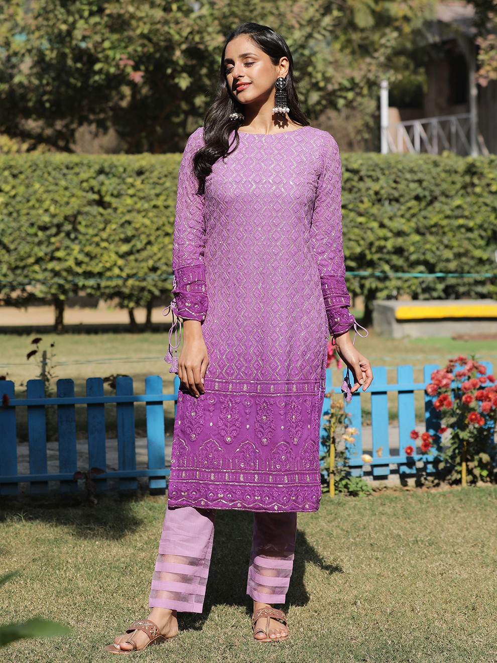 Phoenix Chikankari Embroidered Kurta and Pant (Set of 2)