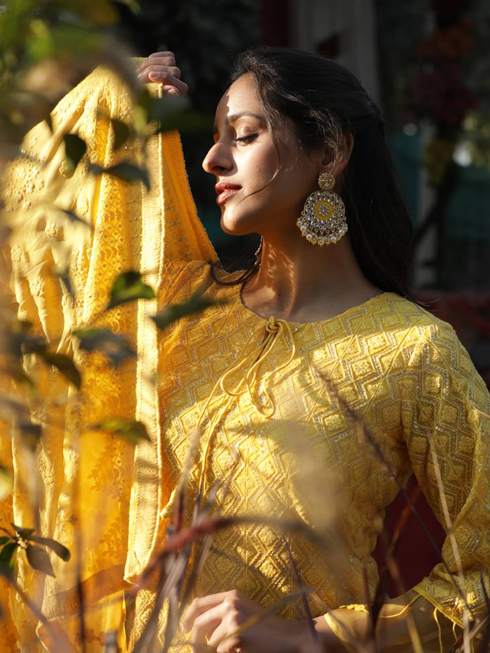 Chikankari Heavy Embroidered Yellow Suit with Dupatta (Set of 3)