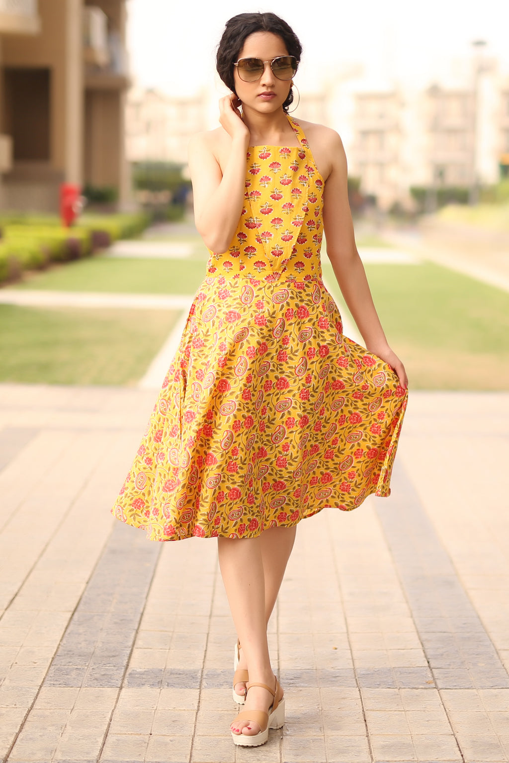 Chrome Blast Halter Dress