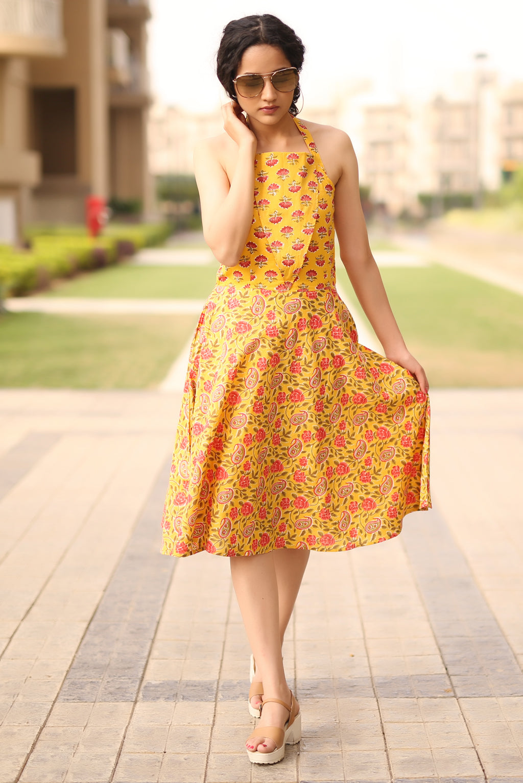 Chrome Blast Halter Dress