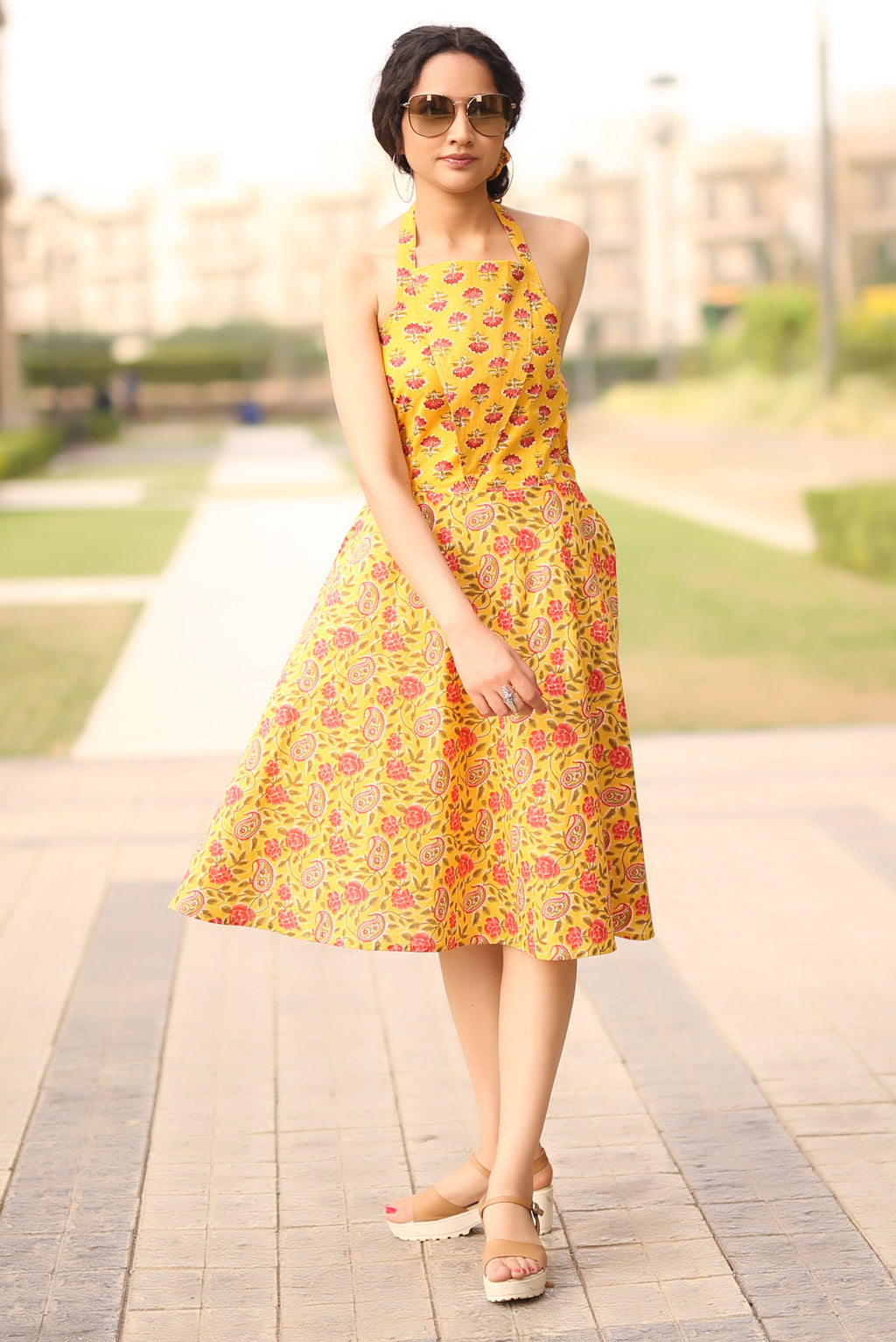 Chrome Blast Halter Dress