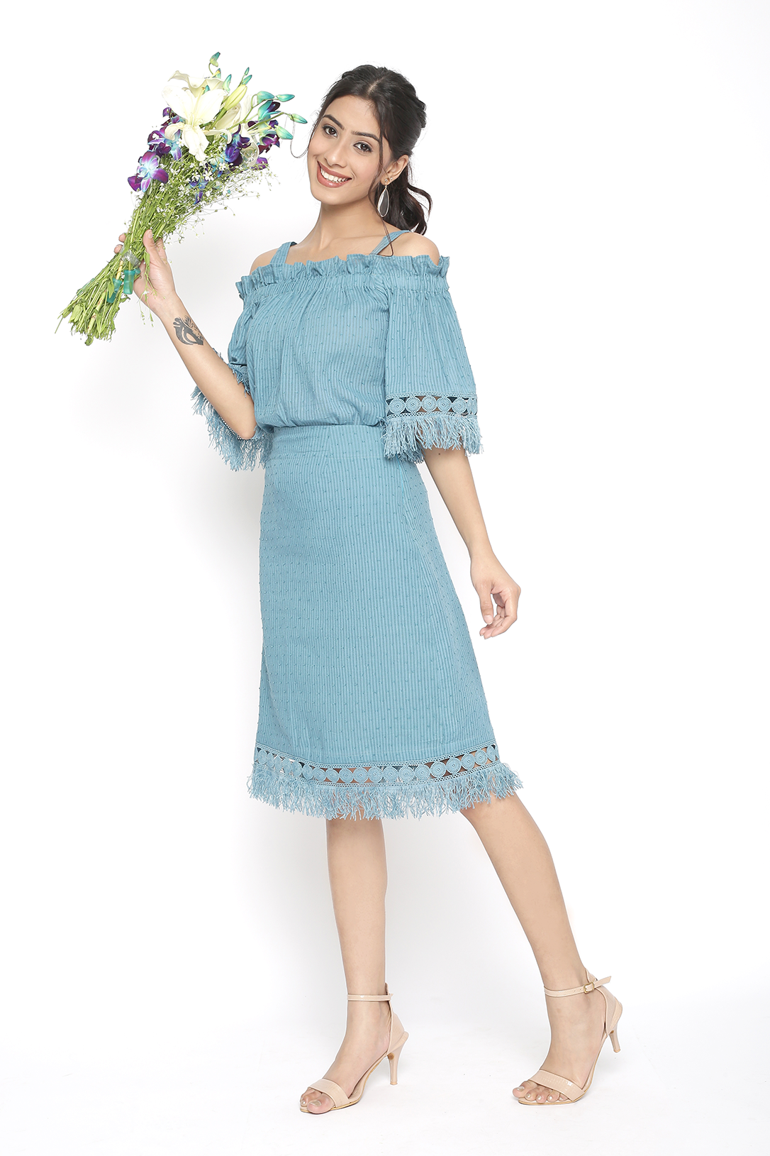 Women Off-shoulder Co-ord Set