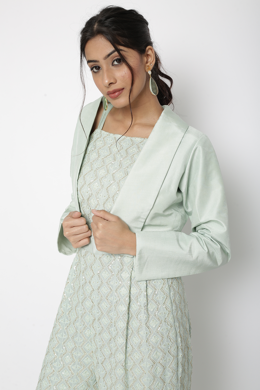 Mint Green Silk Jacket