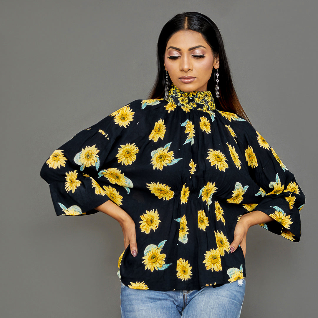 High-Neck Daisy Top