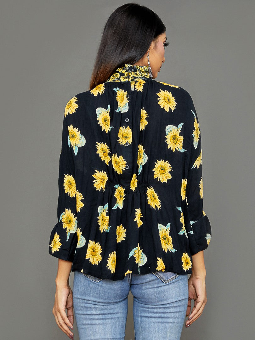 High-Neck Daisy Top