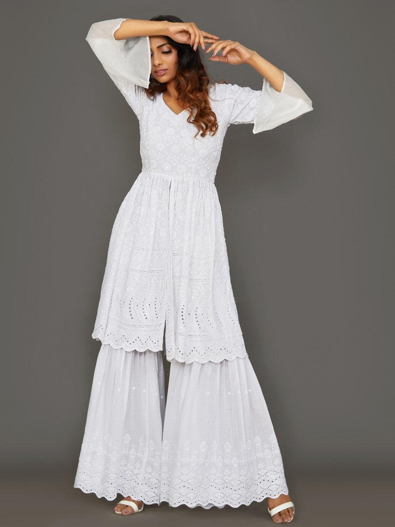 Elegant Chikankari Sharara Set