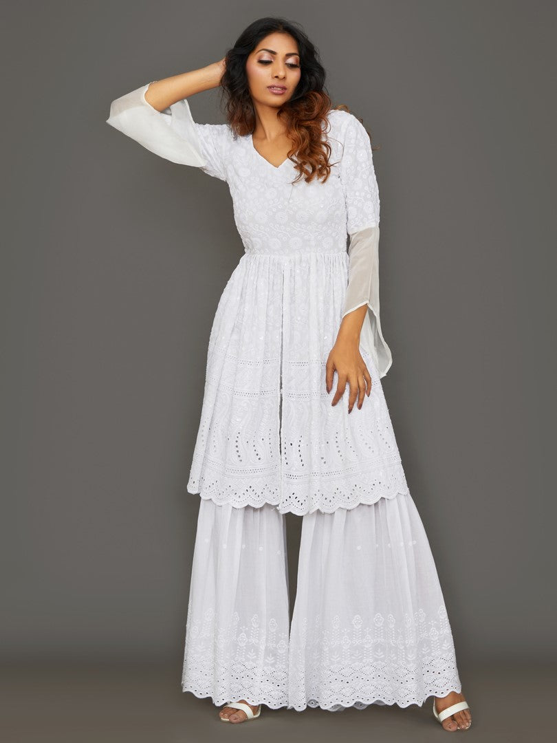 Elegant Chikankari Sharara Set