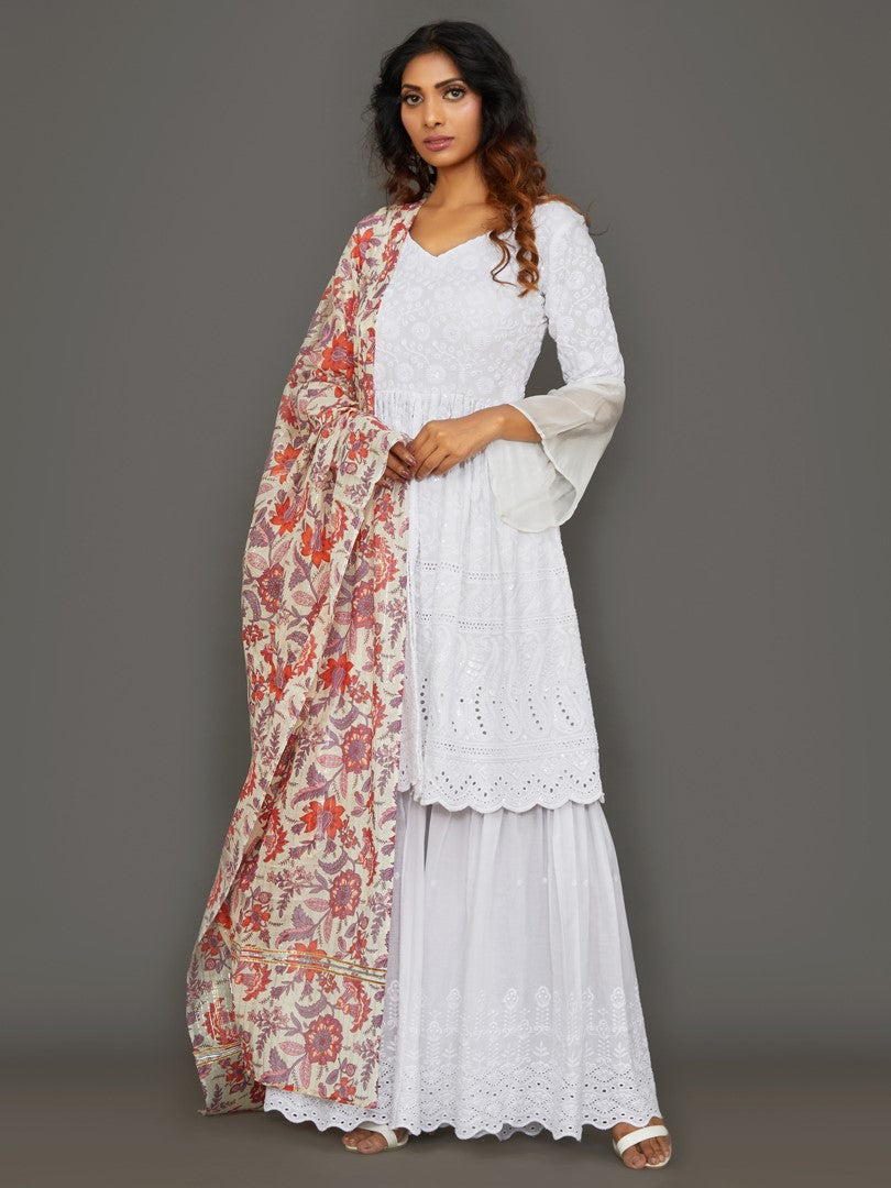 Elegant Chikankari Sharara Set