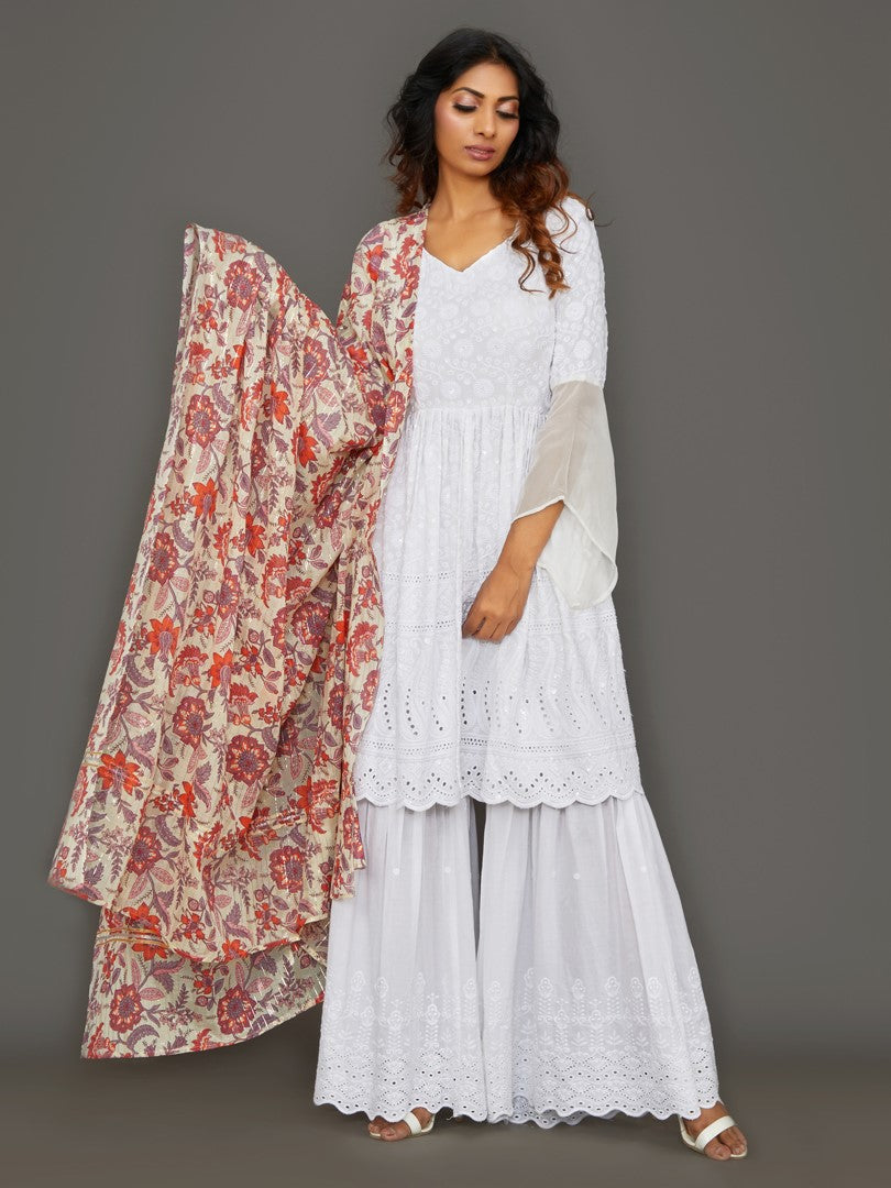 Elegant Chikankari Sharara Set