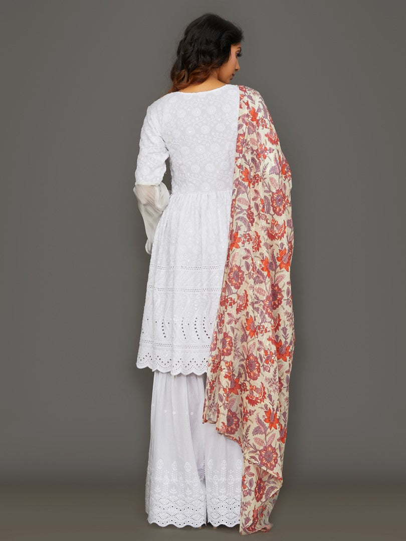 Elegant Chikankari Sharara Set