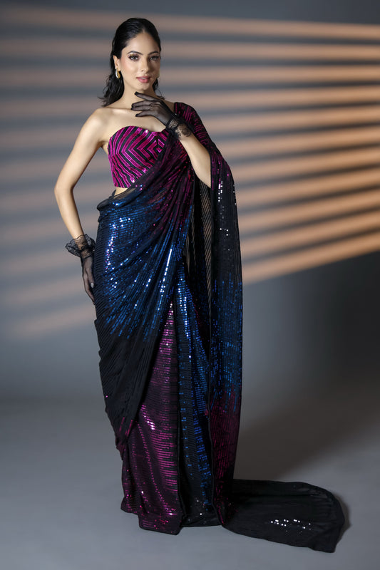 Best Sequin Party Wear Sarees for Cocktail, Reception & Bridesmaid Looks
