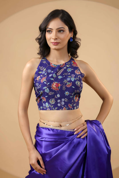 Floral Grace Premium Silk Embroidered Top