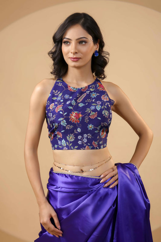 Floral Grace Premium Silk Embroidered Top