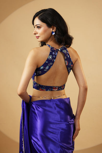 Floral Grace Premium Silk Embroidered Top