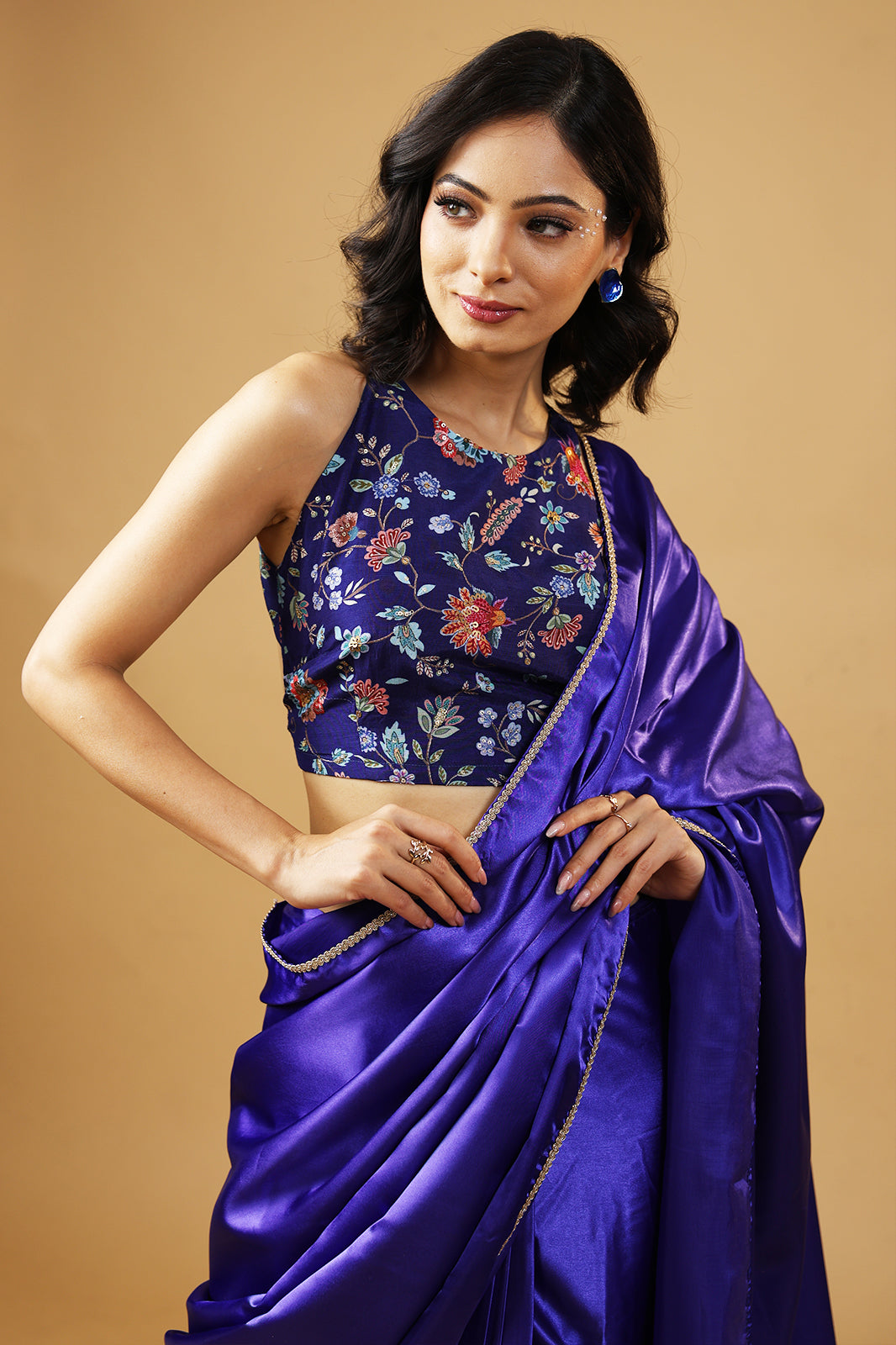 Floral Grace Premium Silk Embroidered Top