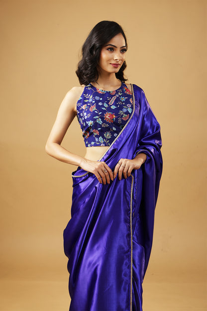 Floral Grace Premium Silk Embroidered Top