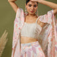 Dazzling Floral Silk Three Piece Lehenga Set