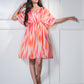 Dawn Pink & Orange Silk Kaftan Style Dress