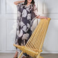 Appealing Black Floral Long Silk Kaftan with Inner
